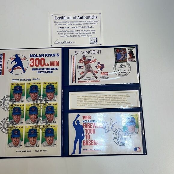 Nolan‎ Ryan Autographed signed Texas Rangers 1992 Angelo Marino framed poster - Picture 8 of 14